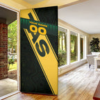 Personalised Tasmania Oztag Door Cover Black Gold Aboriginal Pattern