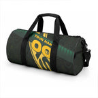 Personalised Tasmania Oztag Duffle Bag Black Gold Aboriginal Pattern
