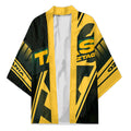 Personalised Tasmania Oztag Kimono Black Gold Aboriginal Pattern