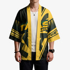 Personalised Tasmania Oztag Kimono Black Gold Aboriginal Pattern