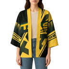 Personalised Tasmania Oztag Kimono Black Gold Aboriginal Pattern
