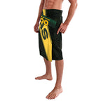 Personalised Tasmania Oztag Lavalava Black Gold Aboriginal Pattern