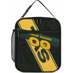 Personalised Tasmania Oztag Lunch Bag Black Gold Aboriginal Pattern
