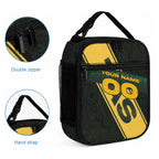 Personalised Tasmania Oztag Lunch Bag Black Gold Aboriginal Pattern