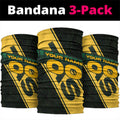 Personalised Tasmania Oztag Neck Gaiter Black Gold Aboriginal Pattern