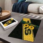 Personalised Tasmania Oztag Puzzle Black Gold Aboriginal Pattern