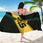 Personalised Tasmania Oztag Sarong Black Gold Aboriginal Pattern