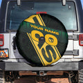Personalised Tasmania Oztag Spare Tire Cover Black Gold Aboriginal Pattern