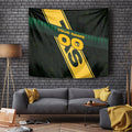 Personalised Tasmania Oztag Tapestry Black Gold Aboriginal Pattern