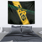 Personalised Tasmania Oztag Tapestry Black Gold Aboriginal Pattern