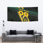 Personalised Tasmania Oztag Tapestry Black Gold Aboriginal Pattern