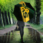 Personalised Tasmania Oztag Umbrella Black Gold Aboriginal Pattern