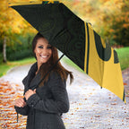 Personalised Tasmania Oztag Umbrella Black Gold Aboriginal Pattern