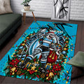 Personalized Cronulla Sutherland Sharks Rugby Christmas Area Rug Holiday Mascot Graphic Art Festive Lights Bow