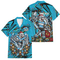 Personalized Cronulla Sutherland Sharks Rugby Christmas Family Matching Long Sleeve Bodycon Dress and Hawaiian Shirt Holiday Mascot Graphic Art Festive Lights Bow