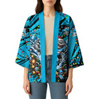 Personalized Cronulla Sutherland Sharks Rugby Christmas Kimono Holiday Mascot Graphic Art Festive Lights Bow