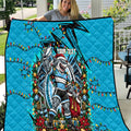 Personalized Cronulla Sutherland Sharks Rugby Christmas Quilt Holiday Mascot Graphic Art Festive Lights Bow