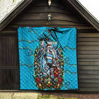 Personalized Cronulla Sutherland Sharks Rugby Christmas Quilt Holiday Mascot Graphic Art Festive Lights Bow