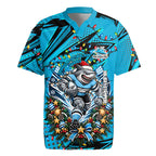 Personalized Cronulla Sutherland Sharks Rugby Christmas Rugby Jersey Holiday Mascot Graphic Art Festive Lights Bow