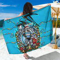 Personalized Cronulla Sutherland Sharks Rugby Christmas Sarong Holiday Mascot Graphic Art Festive Lights Bow