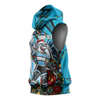 Personalized Cronulla Sutherland Sharks Rugby Christmas Sleeveless Hoodie Holiday Mascot Graphic Art Festive Lights Bow