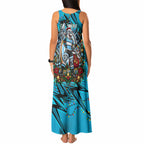 Personalized Cronulla Sutherland Sharks Rugby Christmas Tank Maxi Dress Holiday Mascot Graphic Art Festive Lights Bow