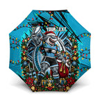 Personalized Cronulla Sutherland Sharks Rugby Christmas Umbrella Holiday Mascot Graphic Art Festive Lights Bow