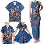 Personalized Newcastle Knights Rugby Christmas Family Matching Tank Maxi Dress and Hawaiian Shirt Holiday Mascot Graphic Art Festive Lights Bow