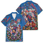Personalized Newcastle Knights Rugby Christmas Family Matching Tank Maxi Dress and Hawaiian Shirt Holiday Mascot Graphic Art Festive Lights Bow