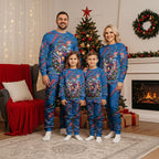 Personalized Newcastle Knights Rugby Christmas Pajama Set Holiday Mascot Graphic Art Festive Lights Bow