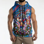 Personalized Newcastle Knights Rugby Christmas Sleeveless Zip Hoodie Holiday Mascot Graphic Art Festive Lights Bow