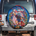 Personalized Newcastle Knights Rugby Christmas Spare Tire Cover Holiday Mascot Graphic Art Festive Lights Bow