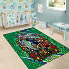 Personalized New Zealand Warriors Rugby Christmas Area Rug Holiday Mascot Graphic Art Festive Lights Bow