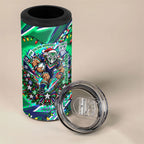 Personalized New Zealand Warriors Rugby Christmas 4 in 1 Can Cooler Tumbler Holiday Mascot Graphic Art Festive Lights Bow