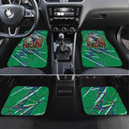 Personalized New Zealand Warriors Rugby Christmas Car Mats Holiday Mascot Graphic Art Festive Lights Bow