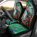 Personalized New Zealand Warriors Rugby Christmas Car Seat Cover Holiday Mascot Graphic Art Festive Lights Bow
