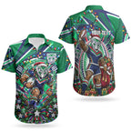 Personalized New Zealand Warriors Rugby Christmas Couples Matching Mermaid Dress and Hawaiian Shirt Holiday Mascot Graphic Art Festive Lights Bow