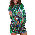 Personalized New Zealand Warriors Rugby Christmas Hoodie Dress Holiday Mascot Graphic Art Festive Lights Bow