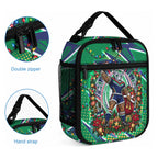 Personalized New Zealand Warriors Rugby Christmas Lunch Bag Holiday Mascot Graphic Art Festive Lights Bow