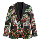Personalized South Sydney Rabbitohs Rugby Christmas Blazer Holiday Mascot Graphic Art Festive Lights Bow