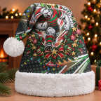South Sydney Rabbitohs Rugby Christmas Santa Hat Holiday Mascot Graphic Art Festive Lights Bow
