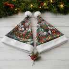 South Sydney Rabbitohs Rugby Christmas Santa Hat Holiday Mascot Graphic Art Festive Lights Bow
