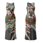 Personalized South Sydney Rabbitohs Rugby Christmas Couples Matching Tank Maxi Dress and Hawaiian Shirt Holiday Mascot Graphic Art Festive Lights Bow