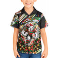 Personalized South Sydney Rabbitohs Rugby Christmas Kid Hawaiian Shirt Holiday Mascot Graphic Art Festive Lights Bow