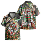 Personalized South Sydney Rabbitohs Rugby Christmas Kid Hawaiian Shirt Holiday Mascot Graphic Art Festive Lights Bow