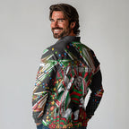Personalized South Sydney Rabbitohs Rugby Christmas Long Sleeve Polo Shirt Holiday Mascot Graphic Art Festive Lights Bow