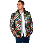 Personalized South Sydney Rabbitohs Rugby Christmas Padded Jacket Holiday Mascot Graphic Art Festive Lights Bow