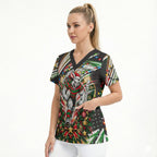 Personalized South Sydney Rabbitohs Rugby Christmas Scrub Top Holiday Mascot Graphic Art Festive Lights Bow