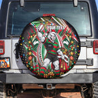 Personalized South Sydney Rabbitohs Rugby Christmas Spare Tire Cover Holiday Mascot Graphic Art Festive Lights Bow