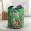 Personalized Canberra Raiders Rugby Christmas Laundry Basket Holiday Mascot Graphic Art Festive Lights Bow